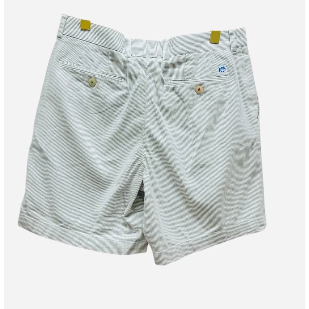 Southern Tide 34 Striped Shorts Mens‎ Shipjack Brown White Classic Fit Cotton - Picture 4 of 10